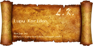 Lupu Koridon névjegykártya